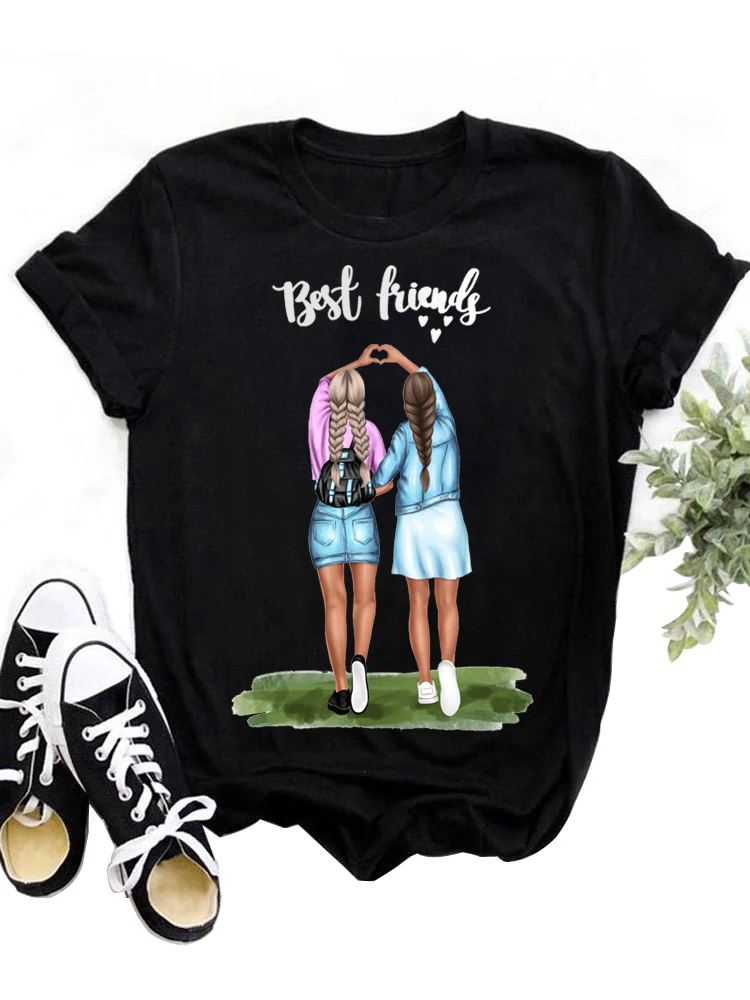 

Новая футболка для лучших друзей, женская модная футболка, женские летние топы с коротким рукавом, футболка, женская футболка с графическим ...