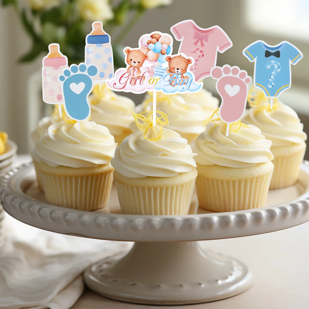 14 шт. топперы для кексов мальчиков и девочек декор мужчин розовый синий десерт