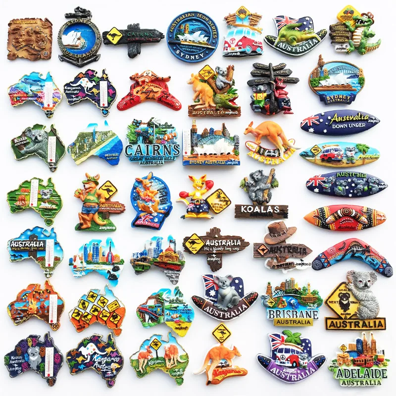 

Australia Fridge Magnets Souvenir 3D Resin Kangaroo Koala Surfboard Refrigerator Stickers Australia Tourism Souvenir Gift Idea
