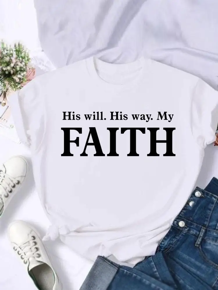 

Casual Top Tshirts Cartoon Short Sleeve Fashion Print T Shirt Summer Faith Trend New 90s Women Female Graphic Tee T-Shirt
