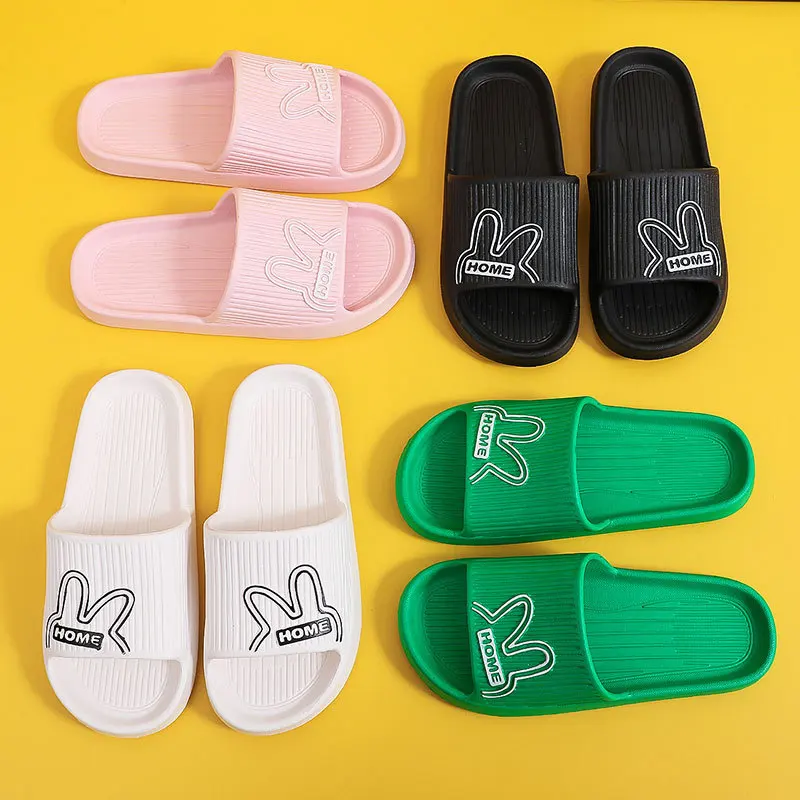 New Arrival Thick Sole Solid Color Indoor Ladies Slippers Summer Beach Soft Soled Shoes Casual Men's Bathroom Non-slip Sandals