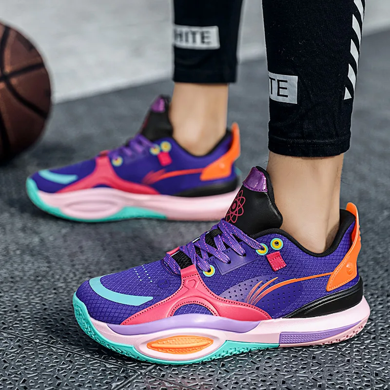 2022 Superstar Basketball Shoes Men Designer Purple Sneakers Women Profession Men Basketball Sneakers Thick Sole Sports Shoes