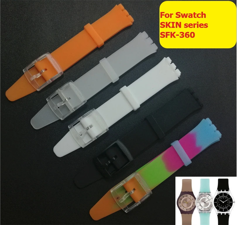 

Watchband for Swatch strap skin Ultra-thin series SFK silicone rubber 16 mm watch strap band accessories for SFK360 SFK361