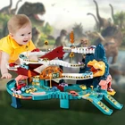 Игрушечный автомобиль-динозавр на рельсах, динозавр, приключения, изогнутый Железнодорожный автомобиль, строительный блок, парковка, интерактивные игры для мальчиков, игрушки для детей