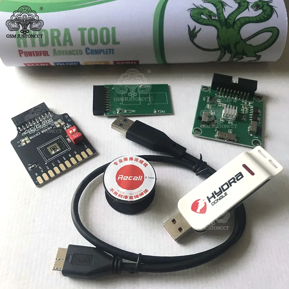 

Original New Hydra Dongle Tool And eMMC ISP Adapters Tool BGA153,BGA169,BGA221,BGA162 eMMC Break Out Board Tool softwares