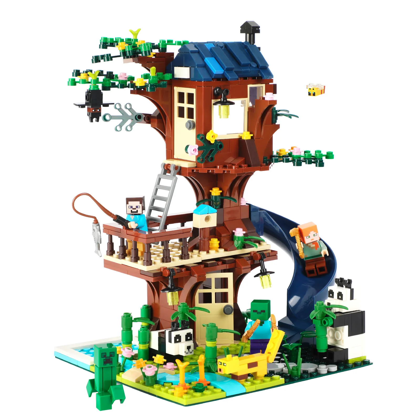 

2 in 1 Treehouse Building Set with LED Lights, Creative DIY Friends House Building Toys Compatible