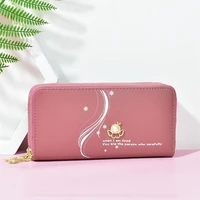 womens wallet new phone purses big female purse leather pearl retro ladies long woman wallets card clutch double zipper