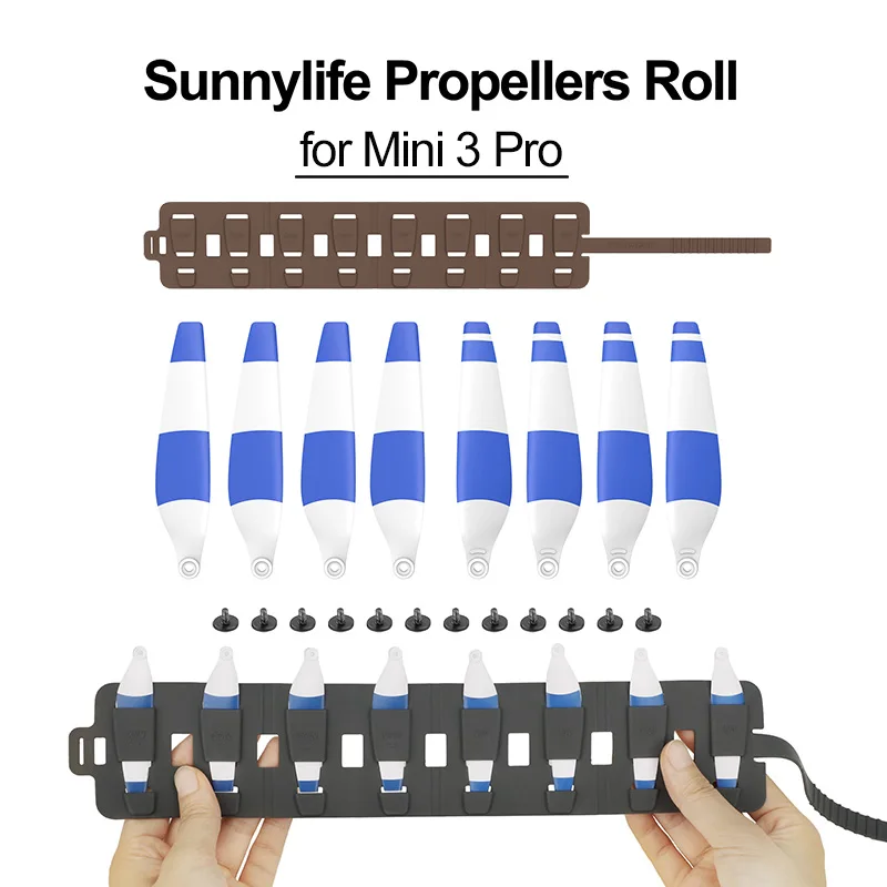 Propeller Roll Up Case for Mini 3 Pro Accessories Bag Drone Blades Pouch Travel Portable Silicone Protector Holder Sunnylife Set