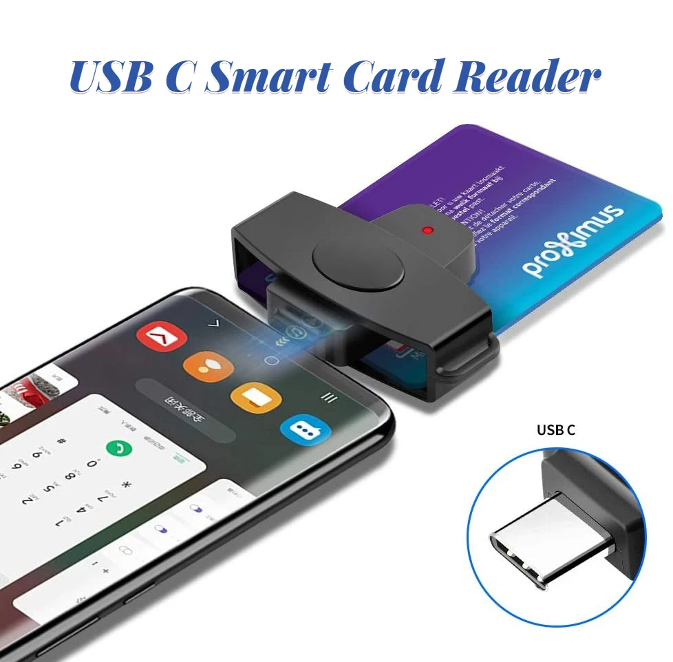 

Smart External Card Reader USB C Sim Cloner Type C Adapter for Dine Citizen ID Bank EMV SD Card for Mac/Android OS