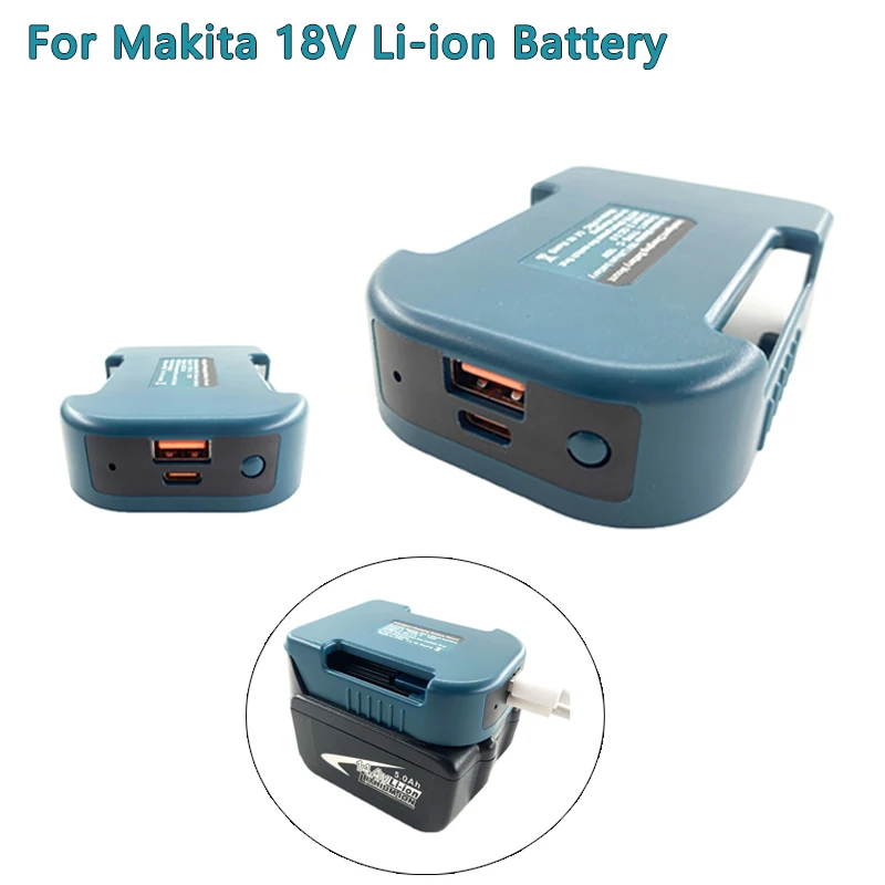 USB-адаптер для зарядного устройства Makita 18 В литий-ионный аккумулятор с USB и Type-C Быстрая зарядка BL1840 BL1850 BL1860 для MAKITA BL1830