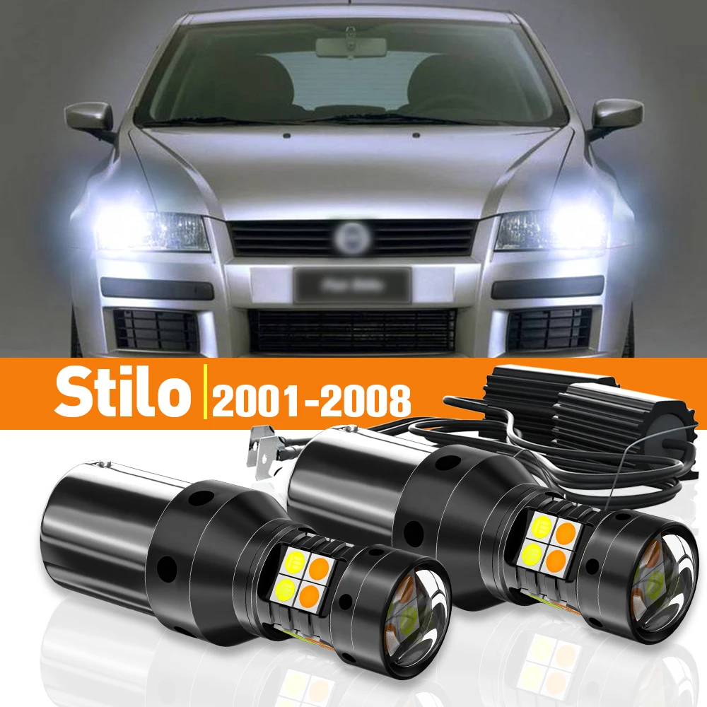 

2x LED Dual Mode Turn Signal+Daytime Running Light DRL For Fiat Stilo 2001-2008 2002 2003 2004 2005 2006 2007 Accessories Canbus