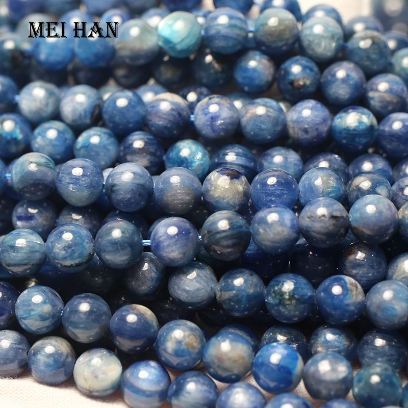 Meihan Бесплатная доставка недорогие (1 нить) 8 мм синие кианиты гладкие круглые