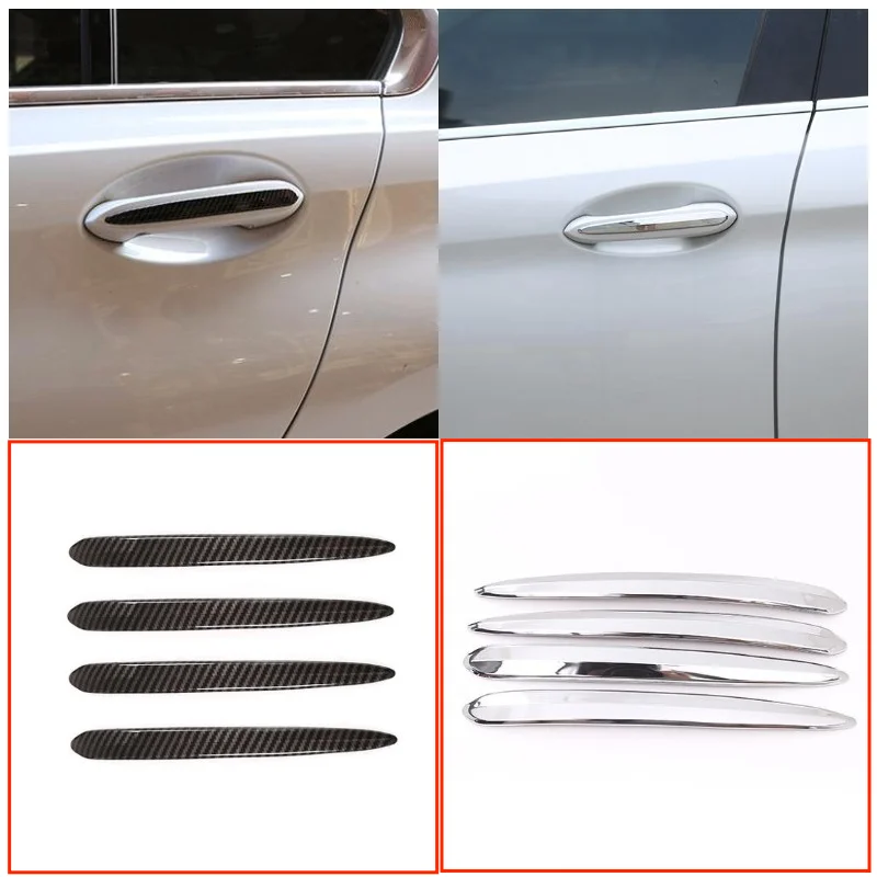 4Pcs ABS Chrome Polish Car Door Handle Strips Trim For BMW 5 Series G30 530li 2018 For BMW X4 G02 2018 Auto Accessories