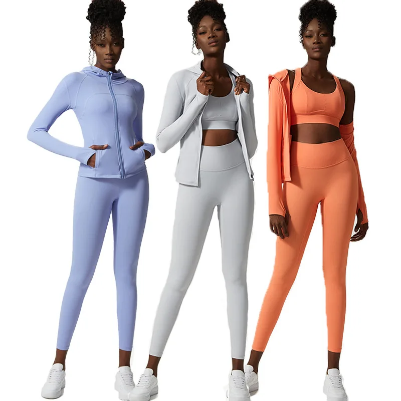 Новый комплект из трех предметов для йоги одежда костюм фитнеса женская