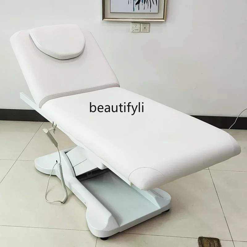 Электрическая поднятая кровать для массажа красоты тела с татуировкой складная