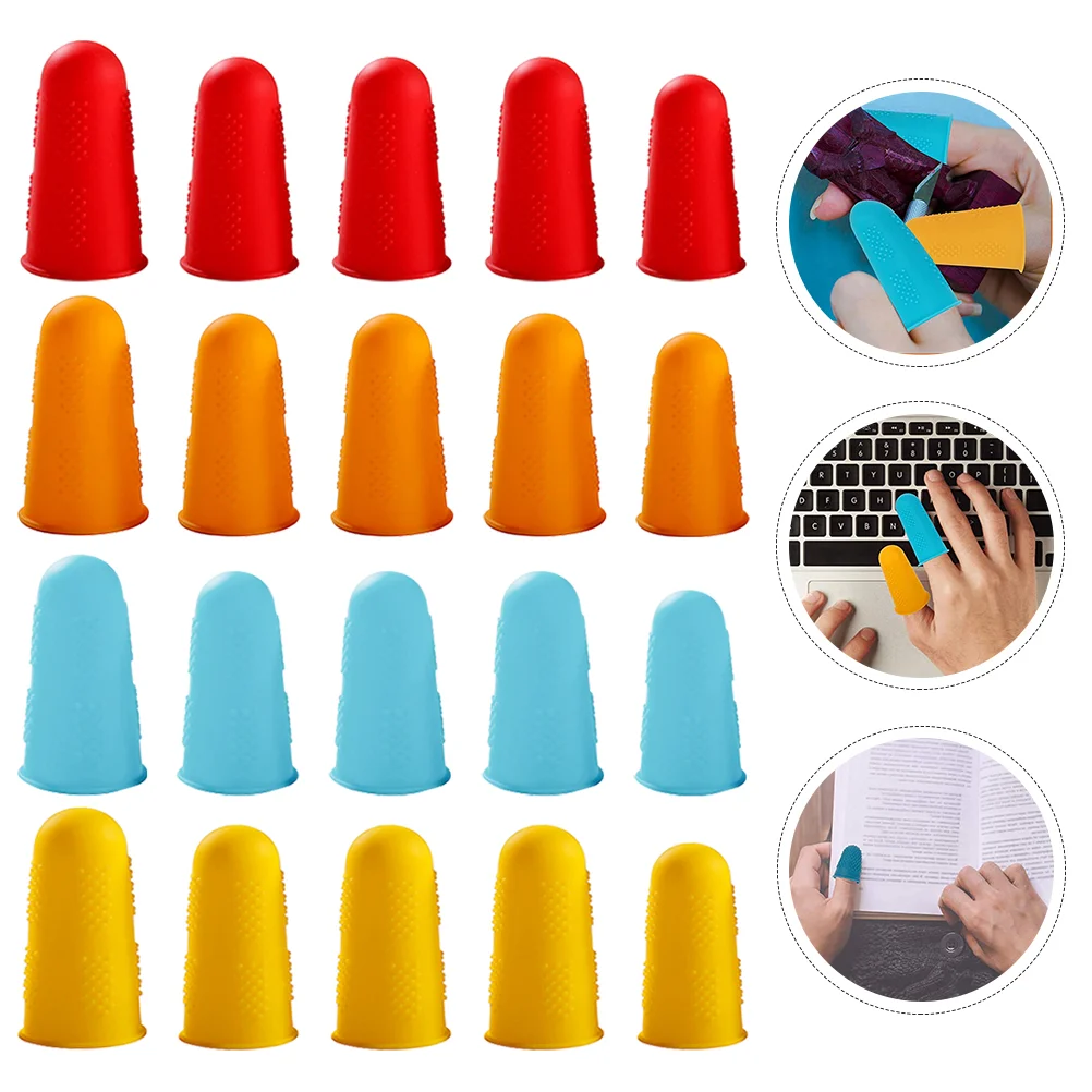 

20pcs Silicone Hot Glue Guns Finger Caps Colored Anti-slip Finger Protectors