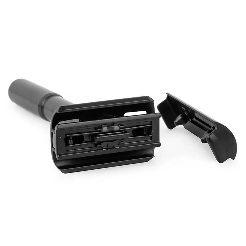 Black Adjustable Safety Razor Can Design Name On It Classic Stand Men Shaving 5 Gift Blades Beard Care |