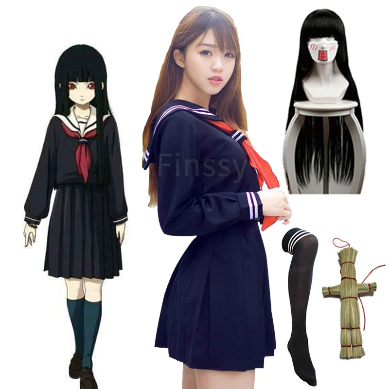 Аниме Jigoku Shoujo Enma Ai Косплей Костюм Хэллоуин Карнавал Лори вечерние короткий | Отзывы и видеообзор -1005003017363938