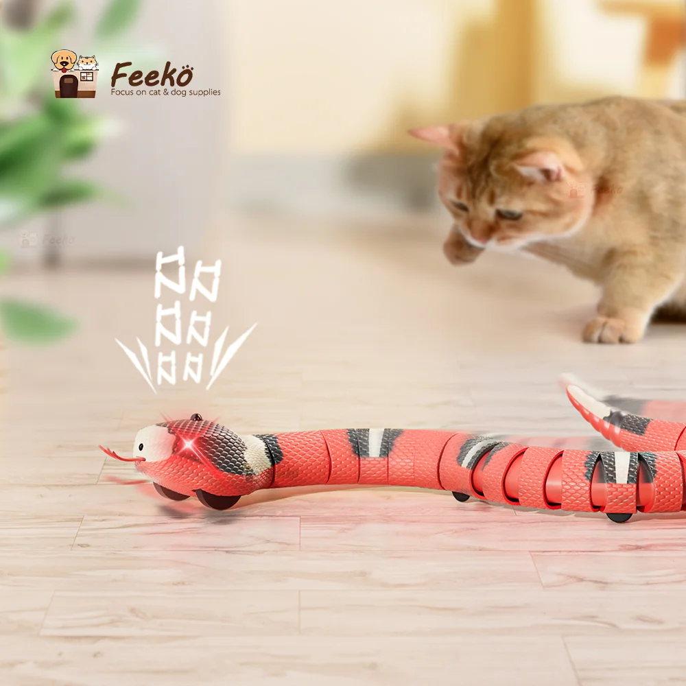

Dropshipping Snake Cat Toy Eletronic Interactive Toys for Cats USB Charging Cat Accessories for Pet Dogs Kitten Game Play Toy