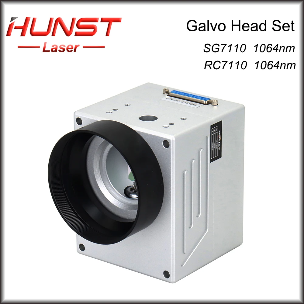 Enlarge HUNST 1064nm Fiber Laser Scanning Galvo Head RC7110 SG7110 With Red Pointer 0-100W Input Aperture 10mm for Metal Marking Machine