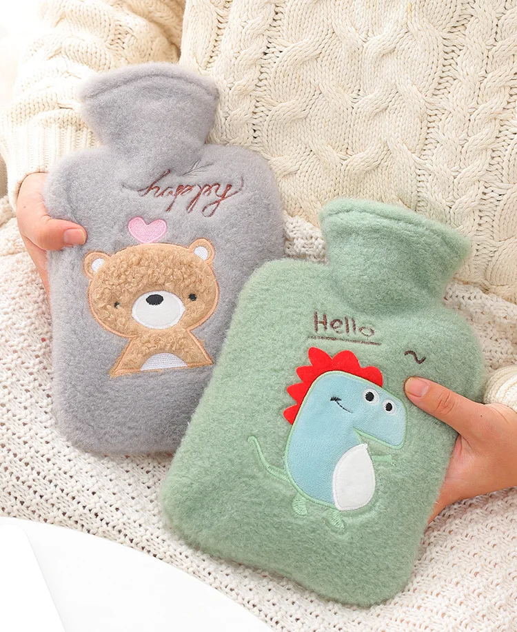 

4PCS Hot Water Bottle for girls Bag Garrafa De Agua Cute Cat Hand Warmer Plush Feet Warming Handbags PVC botella de agua kawaii