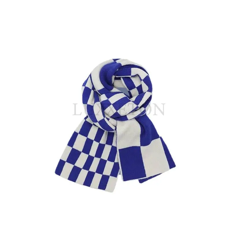 

Шарф из искусственного кашемира Универсальный студенческий шарф Женская шахматная доска модный нагрудник Рождественский подарок шарф