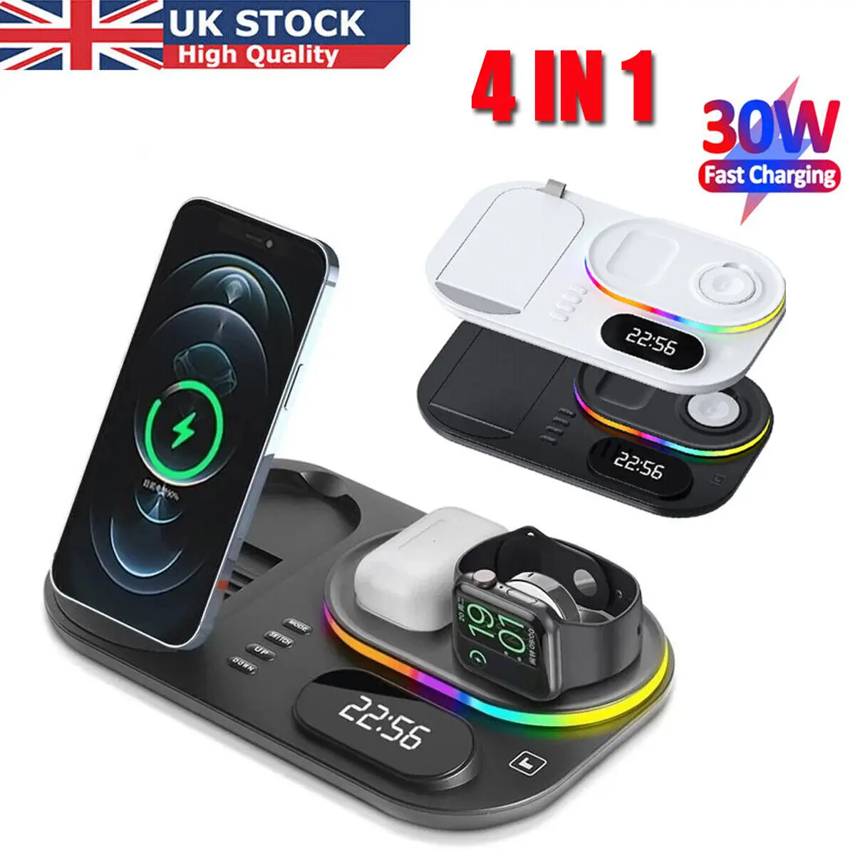 Wireless Charger Dock Charging Station 4in1 For Samsung Watch Iphone 13/14 Universal Multi Functional Wireless Fast Charging