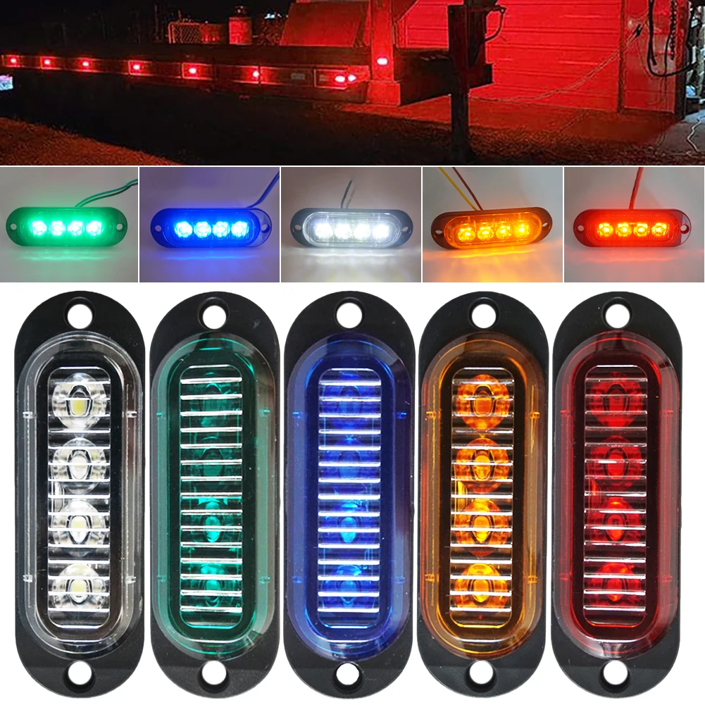

10Pcs Truck Car Trailer Side Marker Indicators light Car Signal Brake Rear Warning Tail Light LED 12V 24V Warning Lamp For Cars