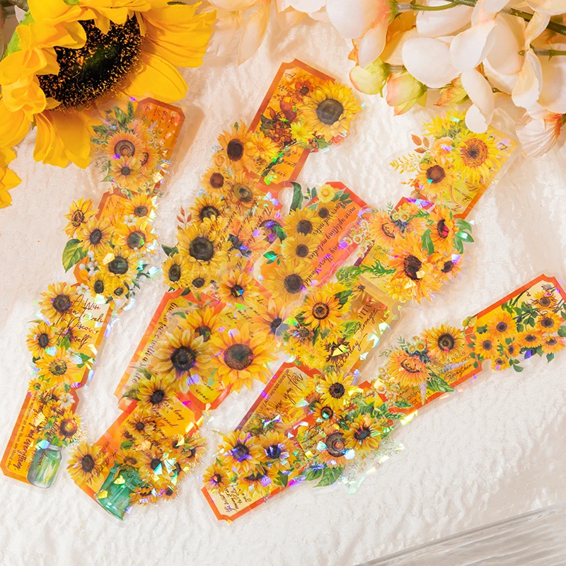 5 листов в упаковке Ленточные наклейки лазерные цветы ароматный флэш-справочник