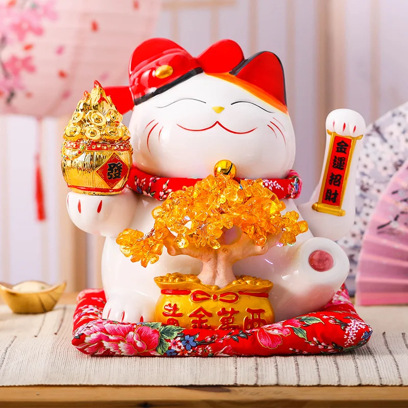 

12-inch new lucky cat will light up shaking hands creative gifts new store luck auspicious ornaments personalized gifts