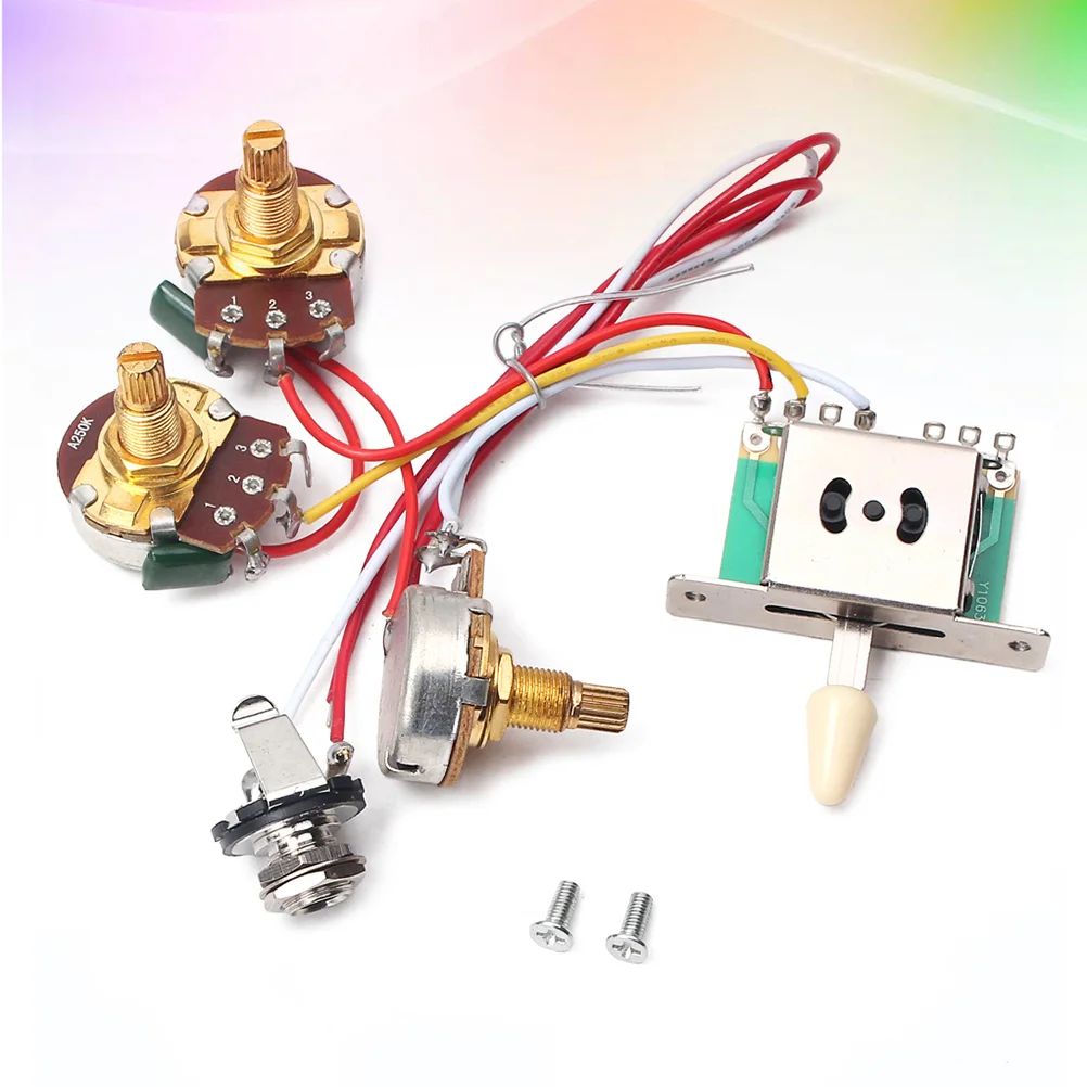5 Way Toggle Switch 500k Pots Bass Potentiometer Linear Taper Potentiometer Knurled Shaft enlarge