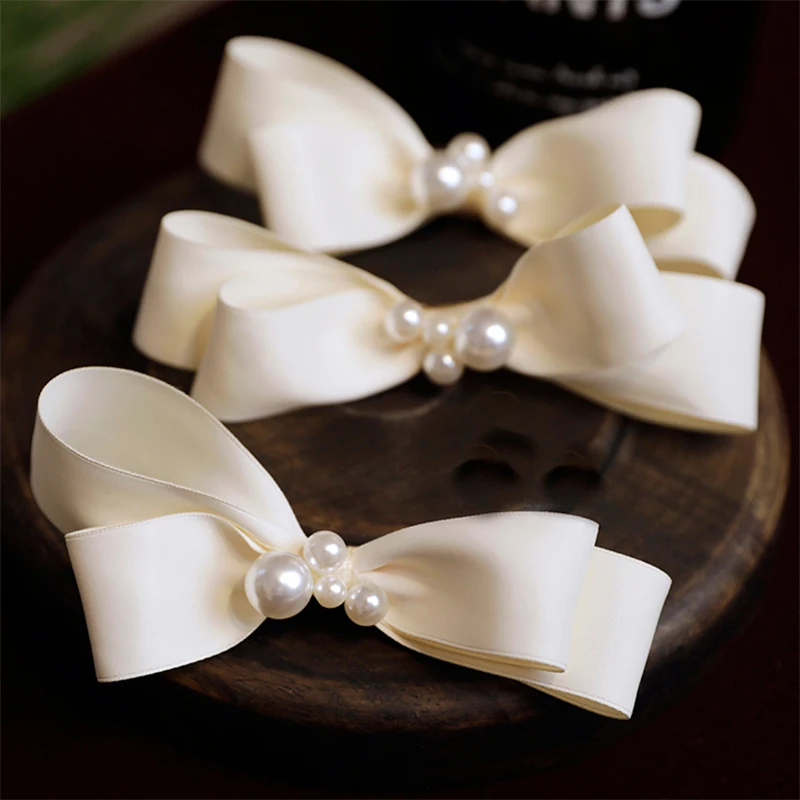 Original Simple, Fresh and Elegant Bowknot Pearl Hair Clip Bridal Jewelry Wedding Dress Photo Accessories