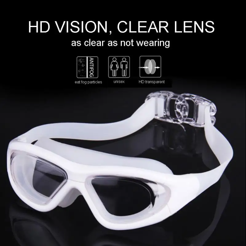 

HD Waterproof And Anti-fog Large Frame Swimming Goggles Electroplating Flat Swimming Goggles Professional Diving Swim Eyewear