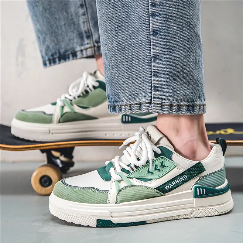 ZHIO Мужская обувь осенне-зимняя повседневная белая на плоской подошве