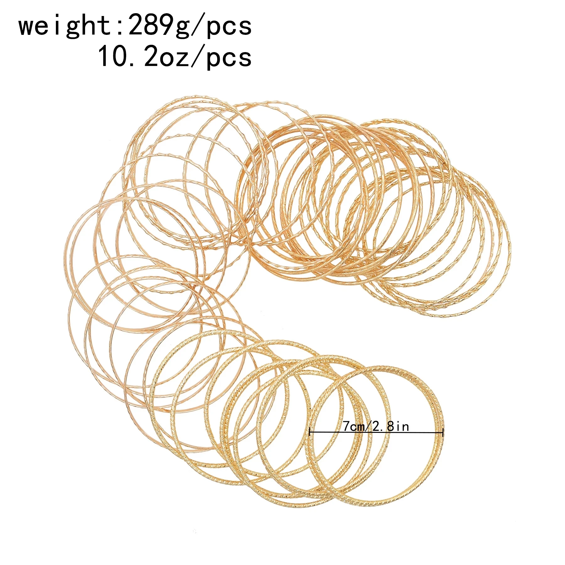 50 шт./комплект женские золотые браслеты