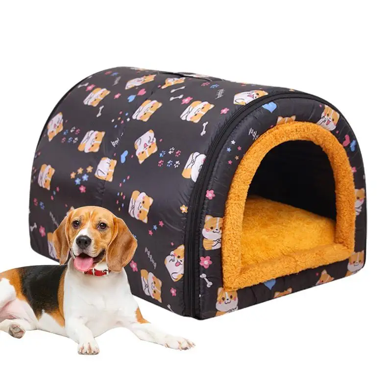

Insulated Dog House For Winter Warm Pet Sleeping Nest Splash-Proof Pet Furniture With Removable Fluffy Mat For Medium And Small