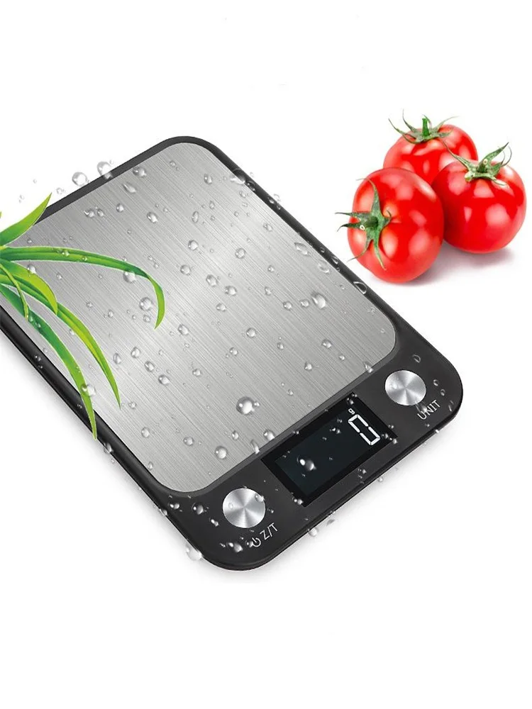 5/10KG Digital Kitchen Scale Stainless Steel Electronic Bench Scale Food Waterproof Baking Cooking Weighing Tool Multi-Function