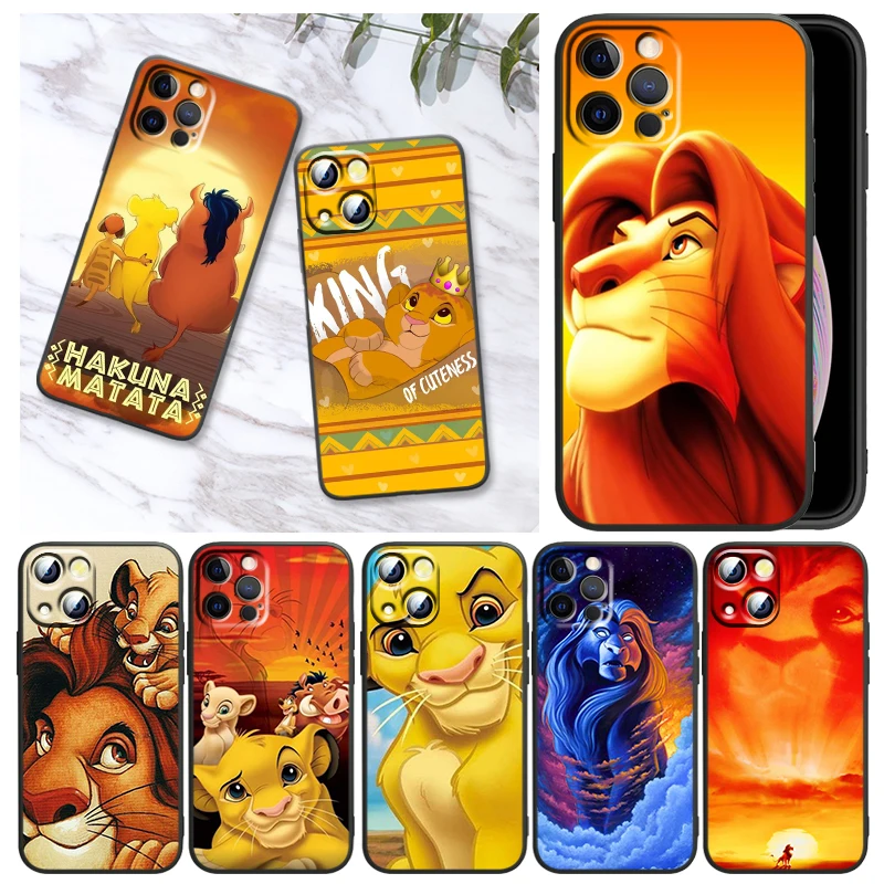 

The Lion King Simba For Apple iPhone 13 12 Mini 11 XS Pro Max X XR 8 7 6 Plus SE 2020 5 Black Soft TPU Phone Case Funda Capa