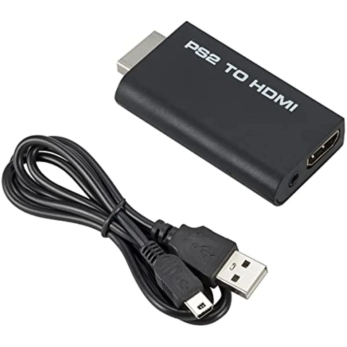PS2 to HDMI Converter Adapter, Video Converter PS2 to HDMI with 3.5mm Audio Output for HDTV HDMI Monitor Supports All PS2