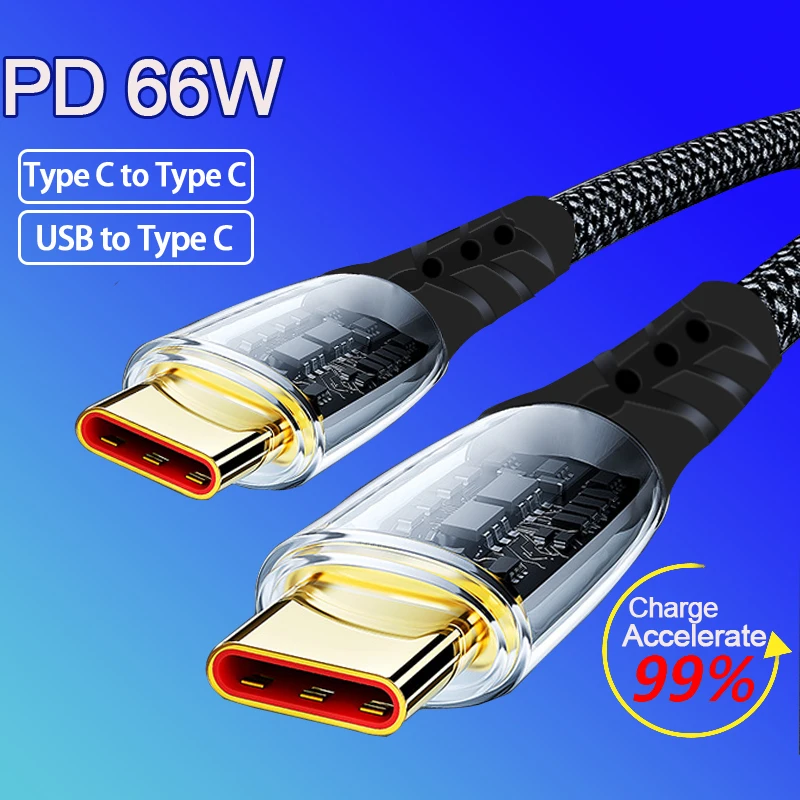 

PD 66 Вт 5A USB C к USB C кабель для быстрой зарядки и передачи данных для мобильных телефонов Xiaomi Redmi POCO Huawei Samsung OPPO 6A USB C зарядный шнур