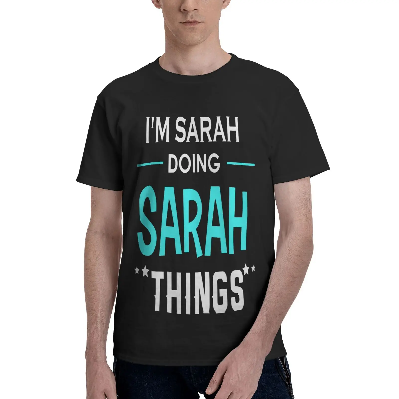 

Футболка мужская оверсайз с надписью «I'm Sara Doing First»
