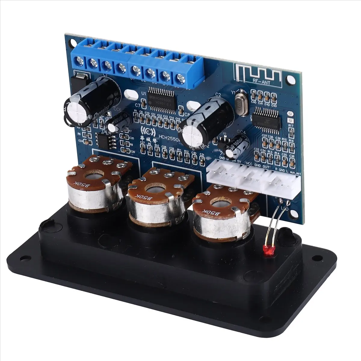 Фото (A75T) 2.1-канальная цифровая плата усилителя мощности 2X25W+50W с Bluetooth 5.0, сабвуфер, класс D, аудиоусилитель, DC 12-20В №4