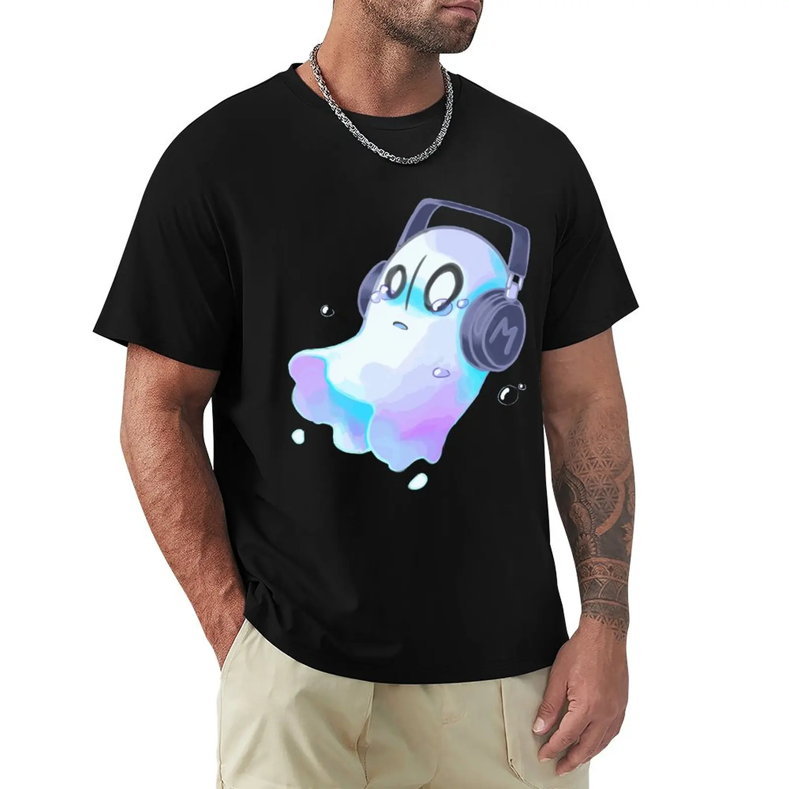 

Napstablook Undertale музыка синяя игра Индия Призрак футболка для мужчин хлопковая крутая футболка с круглым вырезом футболка с коротким рукавом Од...