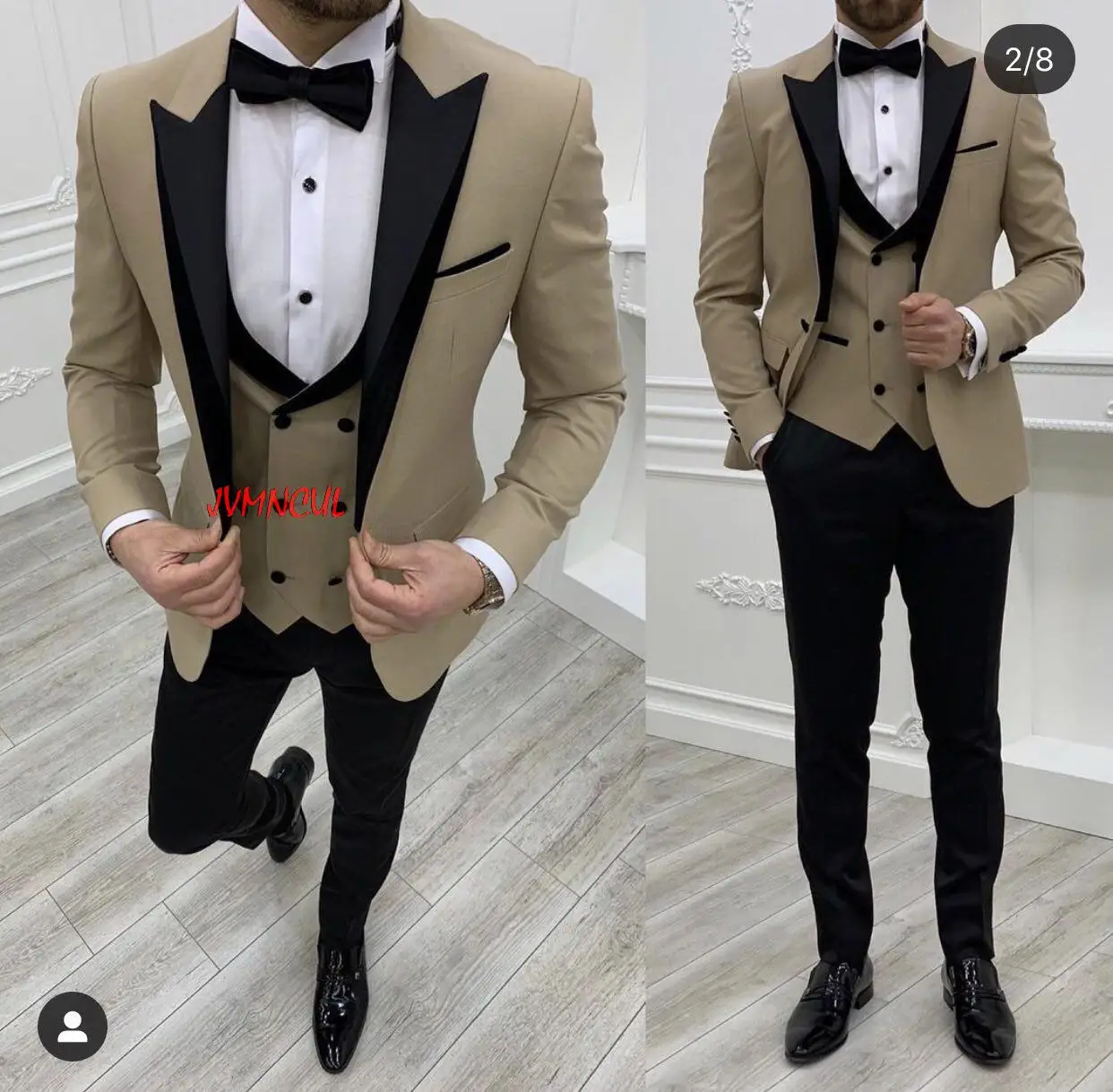 

Khaki Wedding Dress Slim Fit Bridegroom Men Suits Costume Homme Marriage Groom Suits Tuxedos Party Prom Terno Masculino Blazer