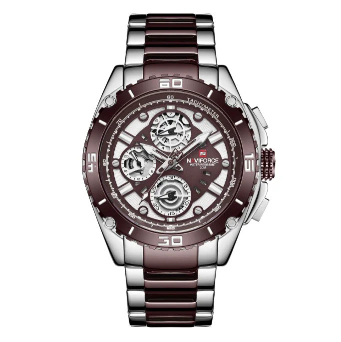 Лидер продаж водонепроницаемые кварцевые Стальные часы в полоску для мужчин