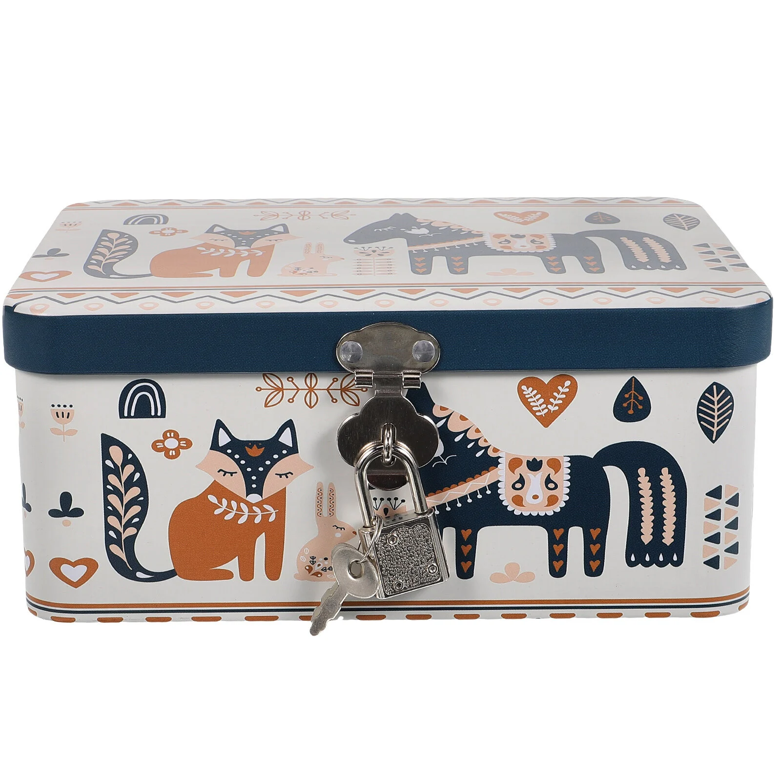 

Jewerly Box Box Trinket Case Jewelry Container Metal Storage Lock Holder Organizer