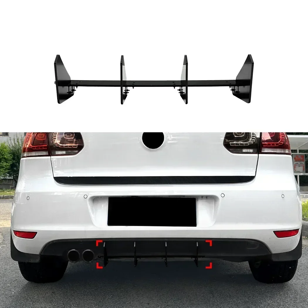 

Диффузор заднего бампера с 4 ребрами для VW Golf 6 MK6 TDI TSI 2009 2010 2011 2012 Спойлер для губ Сплиттер Обвесы Тюнинг Фартук Аксессуары