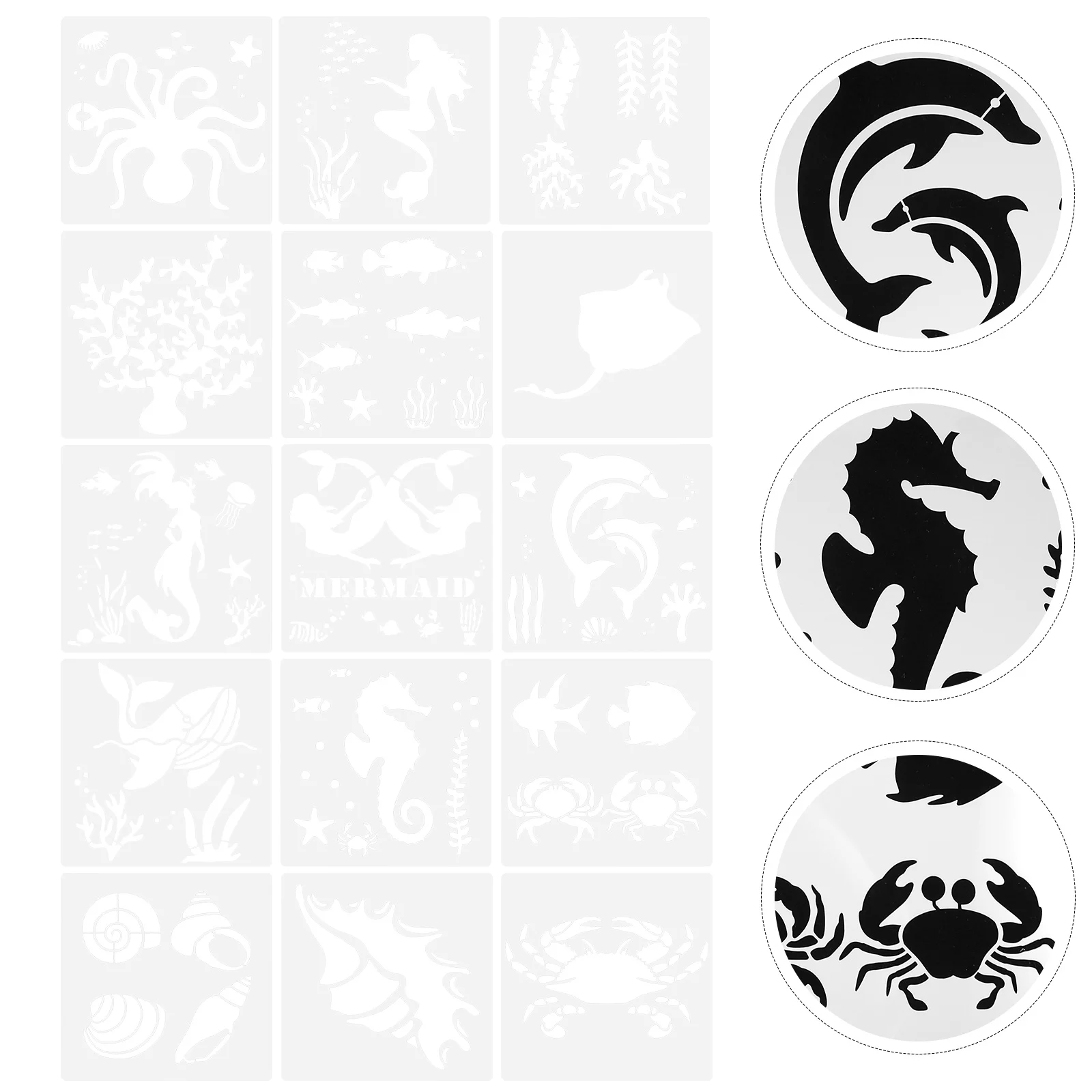 

Drawing Stencil Marine Drawing Stencils Sunflower Stencil Ocean Painting Template Mold DIY Drawing Painting Craft Projects