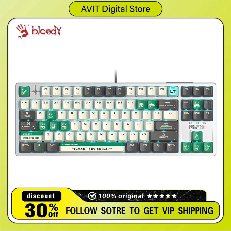 A4Tech Bloody AT87 Механическая клавиатура Проводная RGB с переменной скоростью