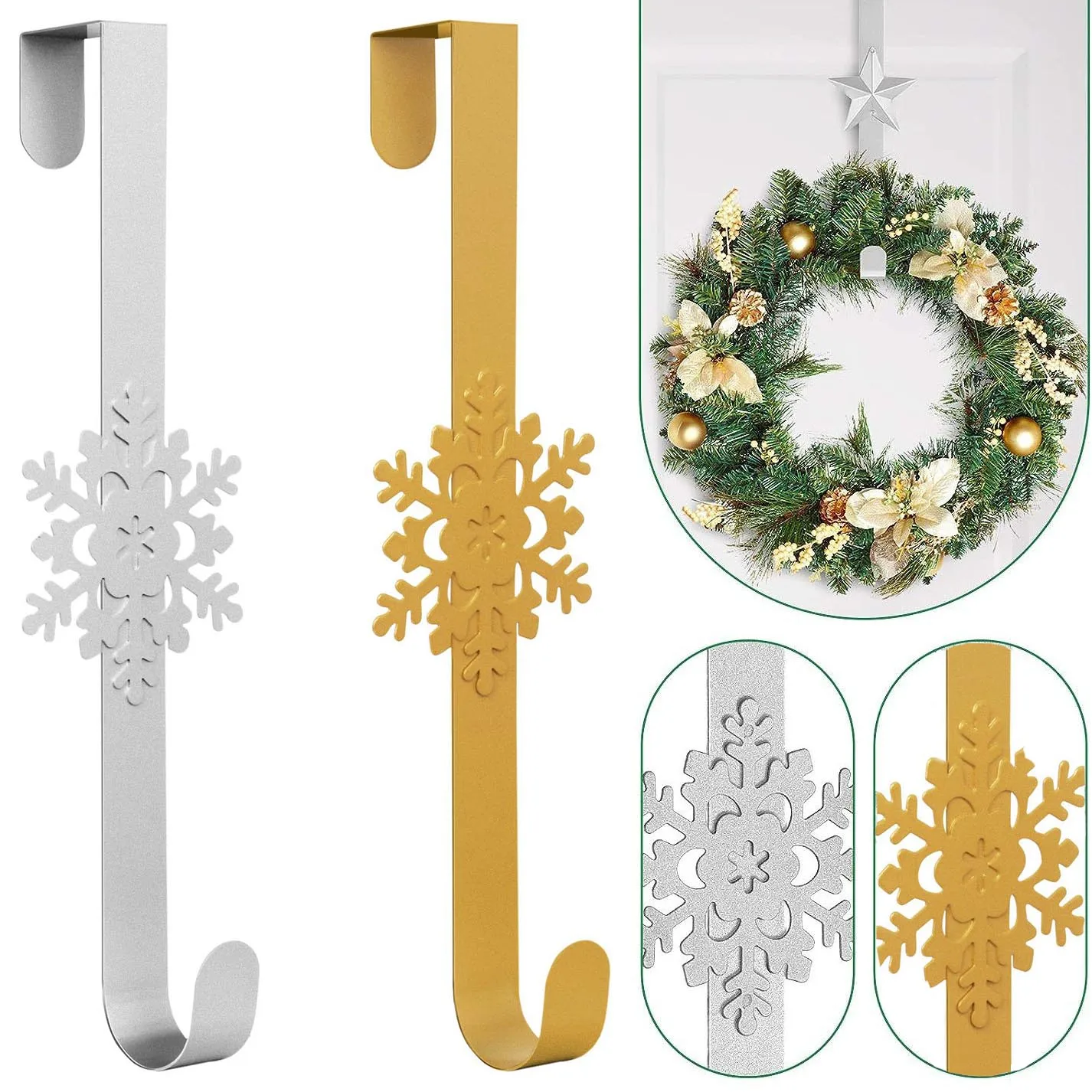 Рождественский цветочный венок вешалка на дверь большой металлический крючок